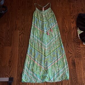 Lilly Pulitzer Green and Pink Maxi Dress